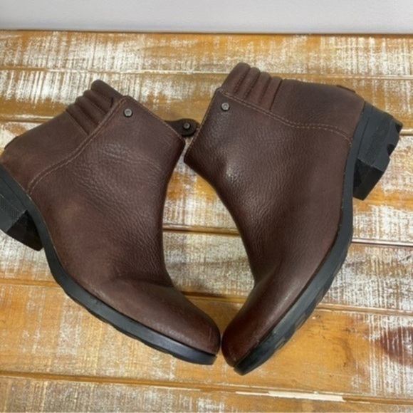 SOREL Danica Womens Waterproof Side Zip Leather Ankle Chocolate Boot Size 7.5 - Picture 8 of 14